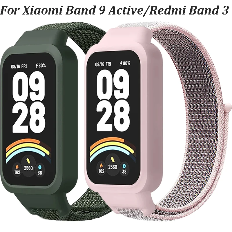 Weiches Nylon-Schlaufenarmband für Xiaomi Band 9 Active/Redmi Band 3 Smart Watch Sport Atmungsaktiv Bequemes Armband Armband Correa Image