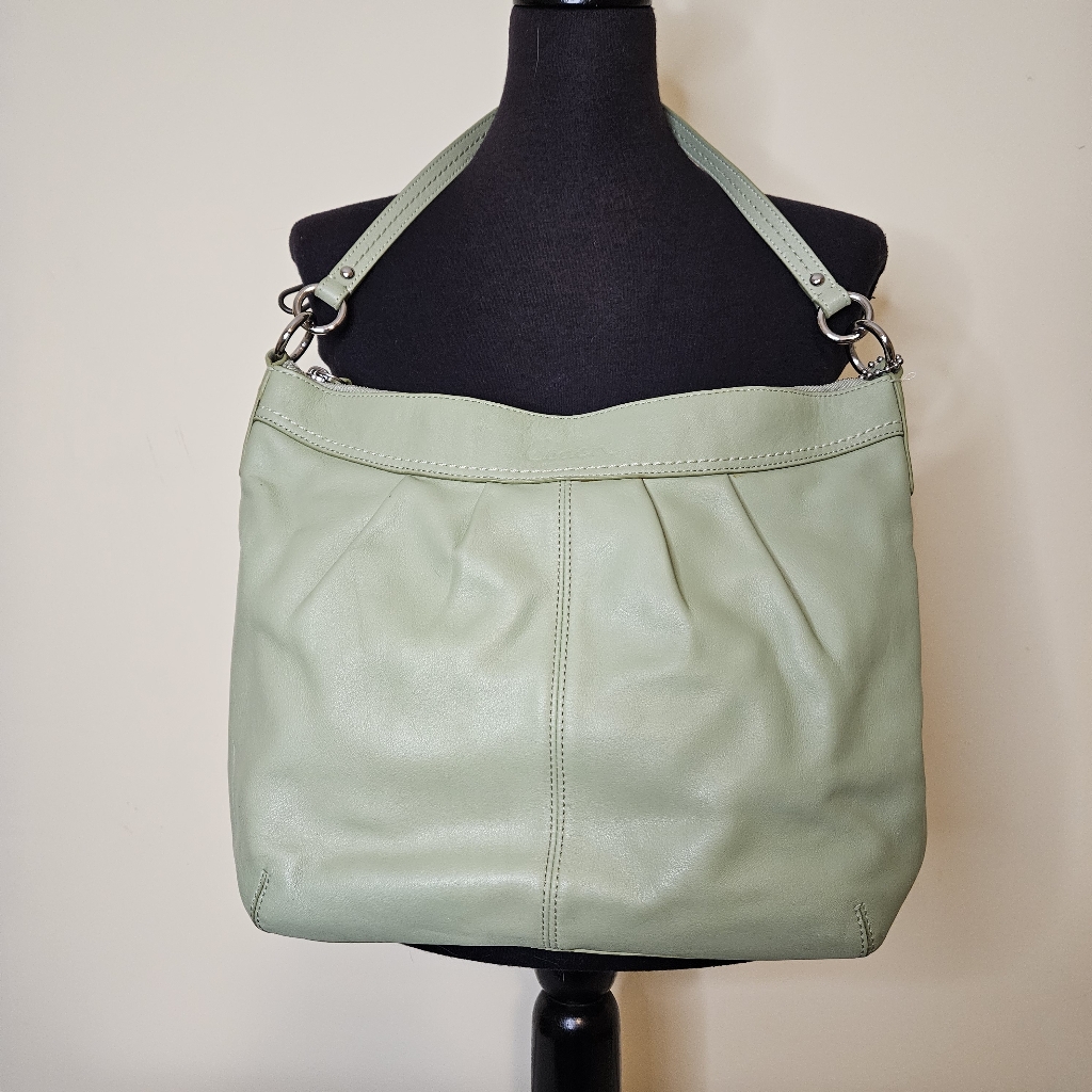 Coach Bags | Coach Factory Green Leather Bag With Two Straps Excellent Condition Y2k | Color: Green | Size: Os