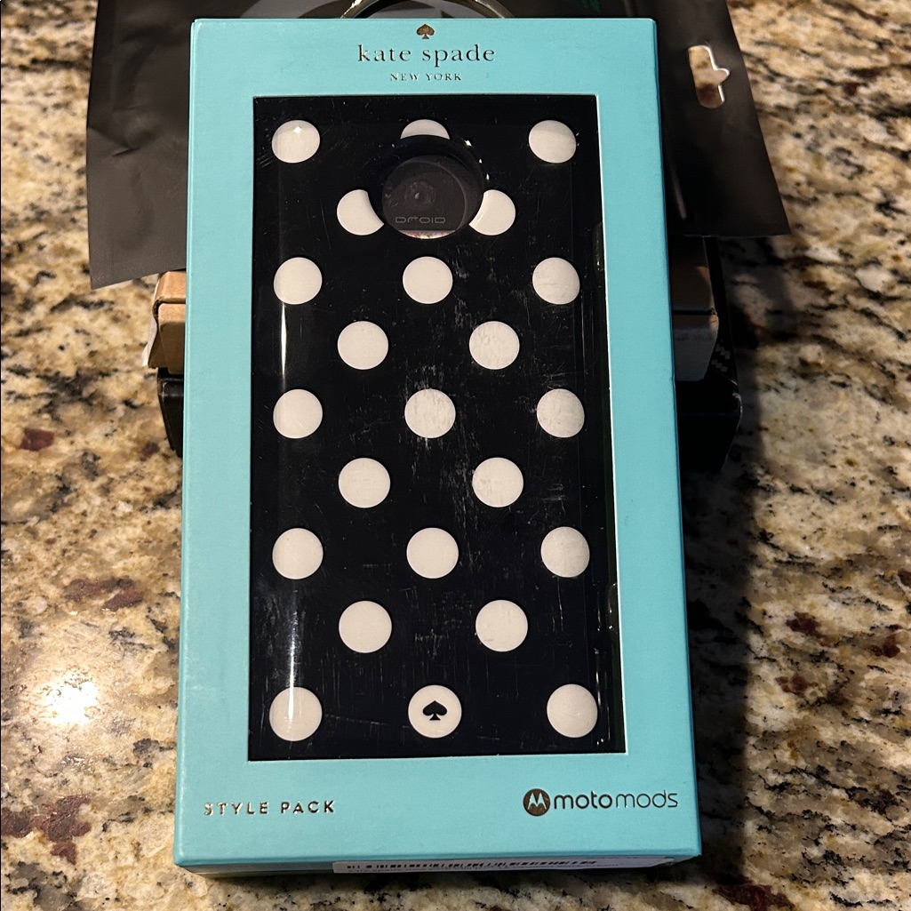 Kate Spade Cell Phones & Accessories | Kate Spade Black And White Polka Dot Phone Case For Moto Z Phone | Color: Black/White | Size: Os