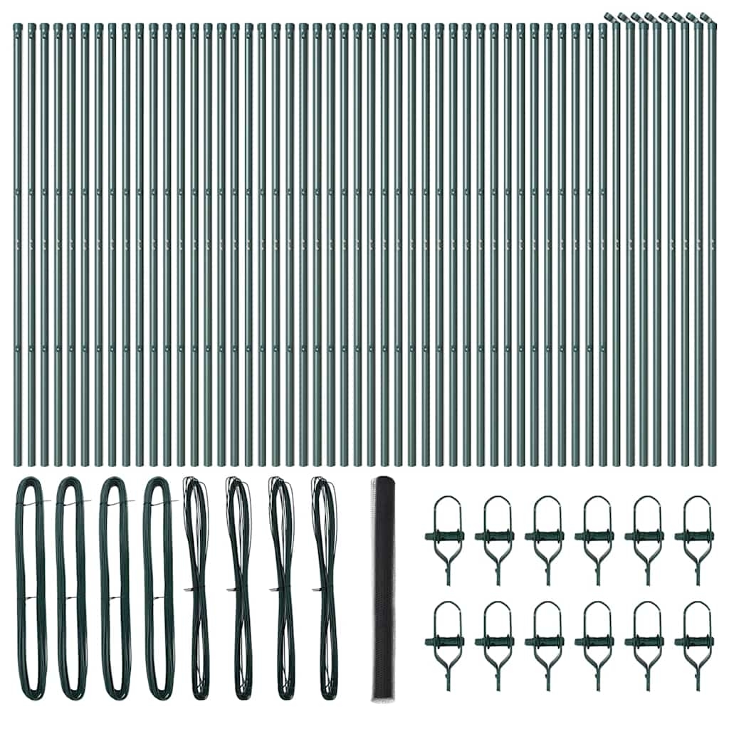 vidaXL Zaunpfosten Grau 100 x 1,6 m (36 mm Maschen) Stahl und PVC Image