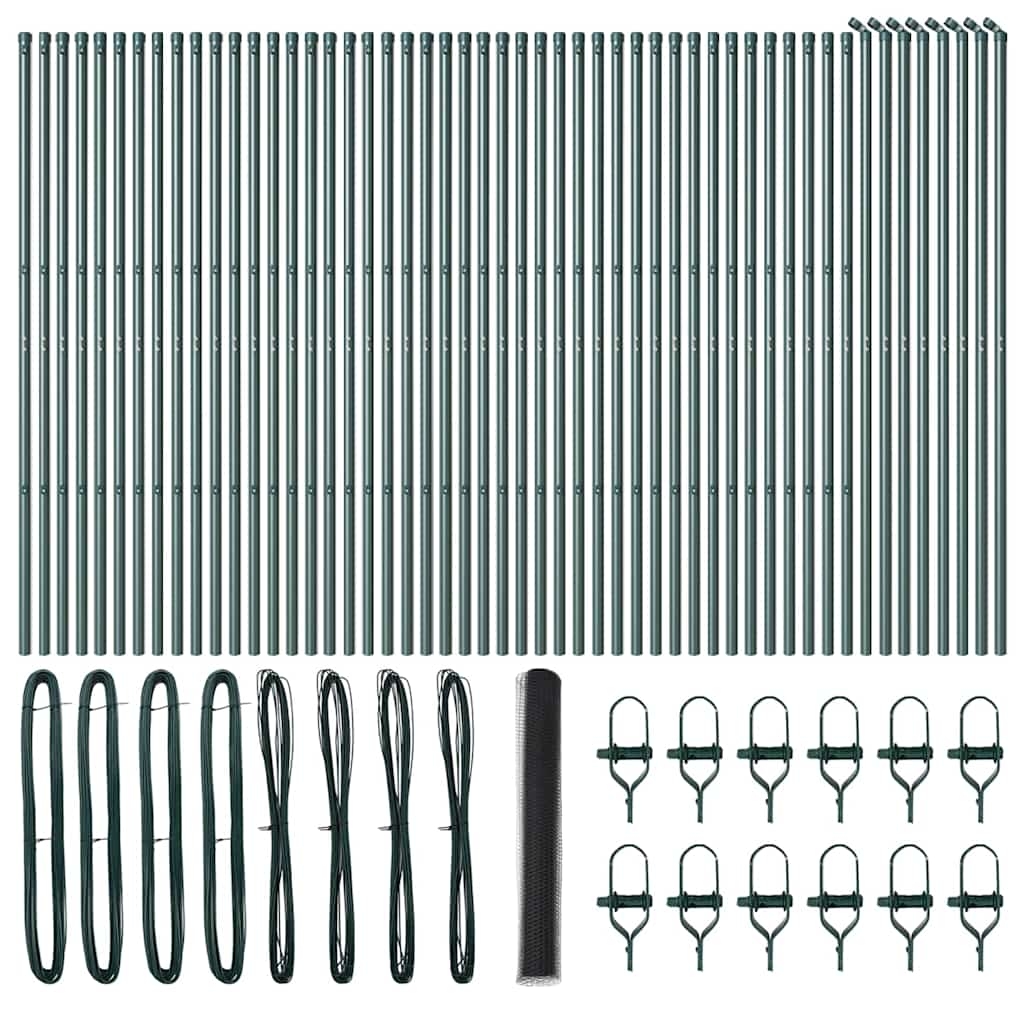 vidaXL Zaunpfosten Grau 100 x 1,4 m (50 mm Maschen) Stahl und PVC Image