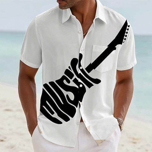 Homme Guitare Instrument de musique Chemise Chemise d