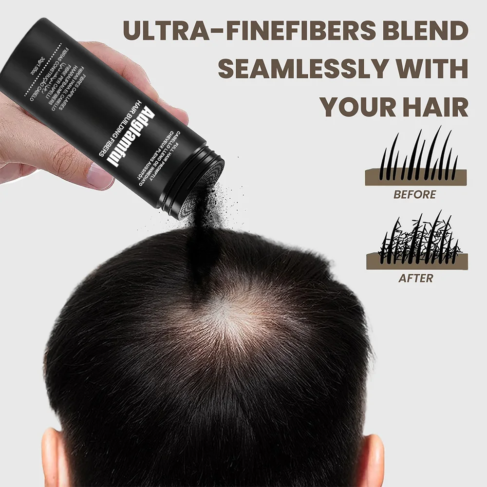 Adglamful Hair Fiber Powder 30 g – Sofortige Verdickung, dichtes Haar, wind-/schweißfest, 24-Stunden-Halt, für dünnes Haar Image