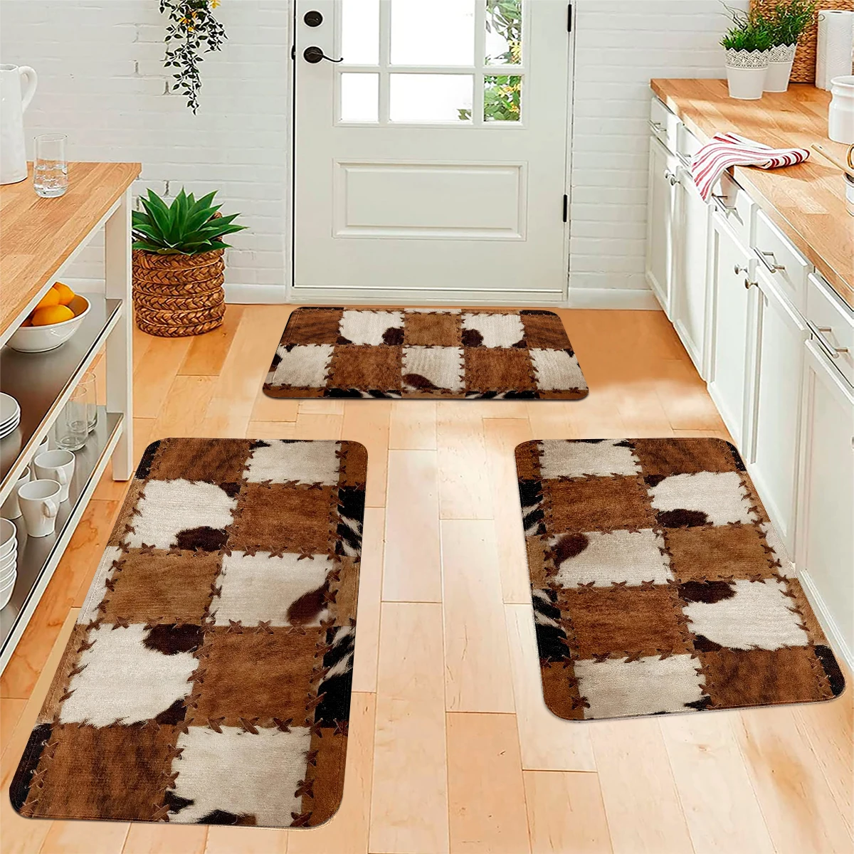 Spleiß kuh muster Eingangstür matte, Eingangstür matte, schmutz abweisende Tür matte, rutsch feste Fuß matte, Eingangs teppich
