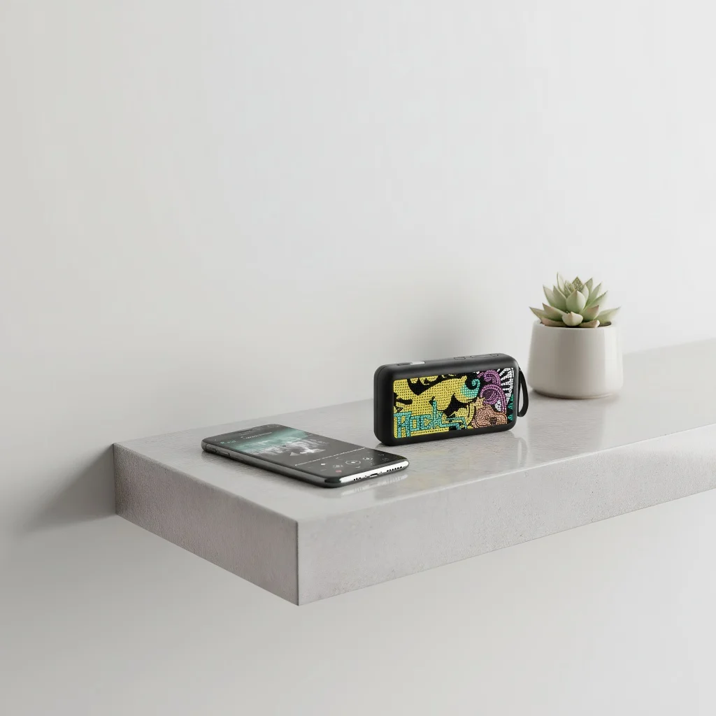 5 W kabelloser Mini-Lautsprecher – tragbarer Säulen-Stereo-Musikplayer mit Subwoofer für den Außenbereich Image