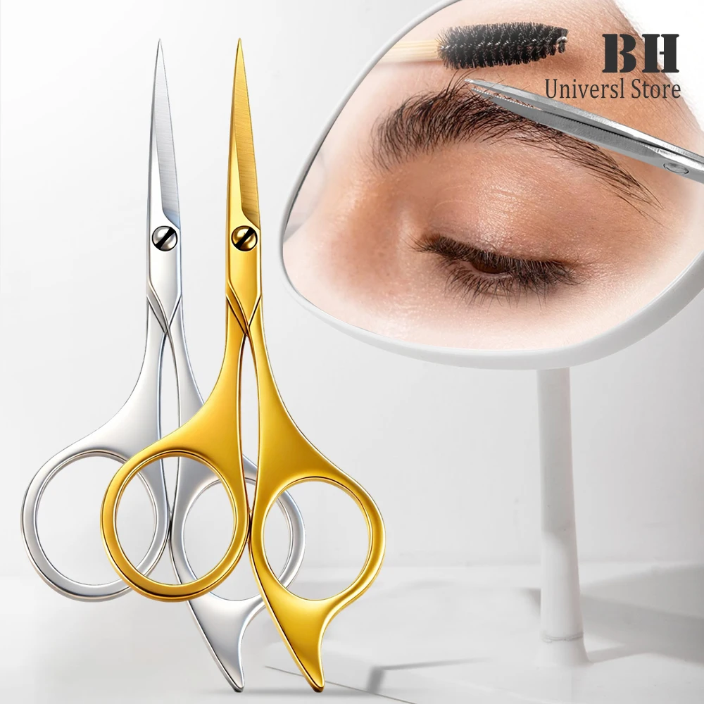 1Pc Augenbrauen Schere Edelstahl Wimpern Gesichts Haar Nase Haar Schere Mehrzweck Haar Trimmen Schönheit Make-Up Schere Image