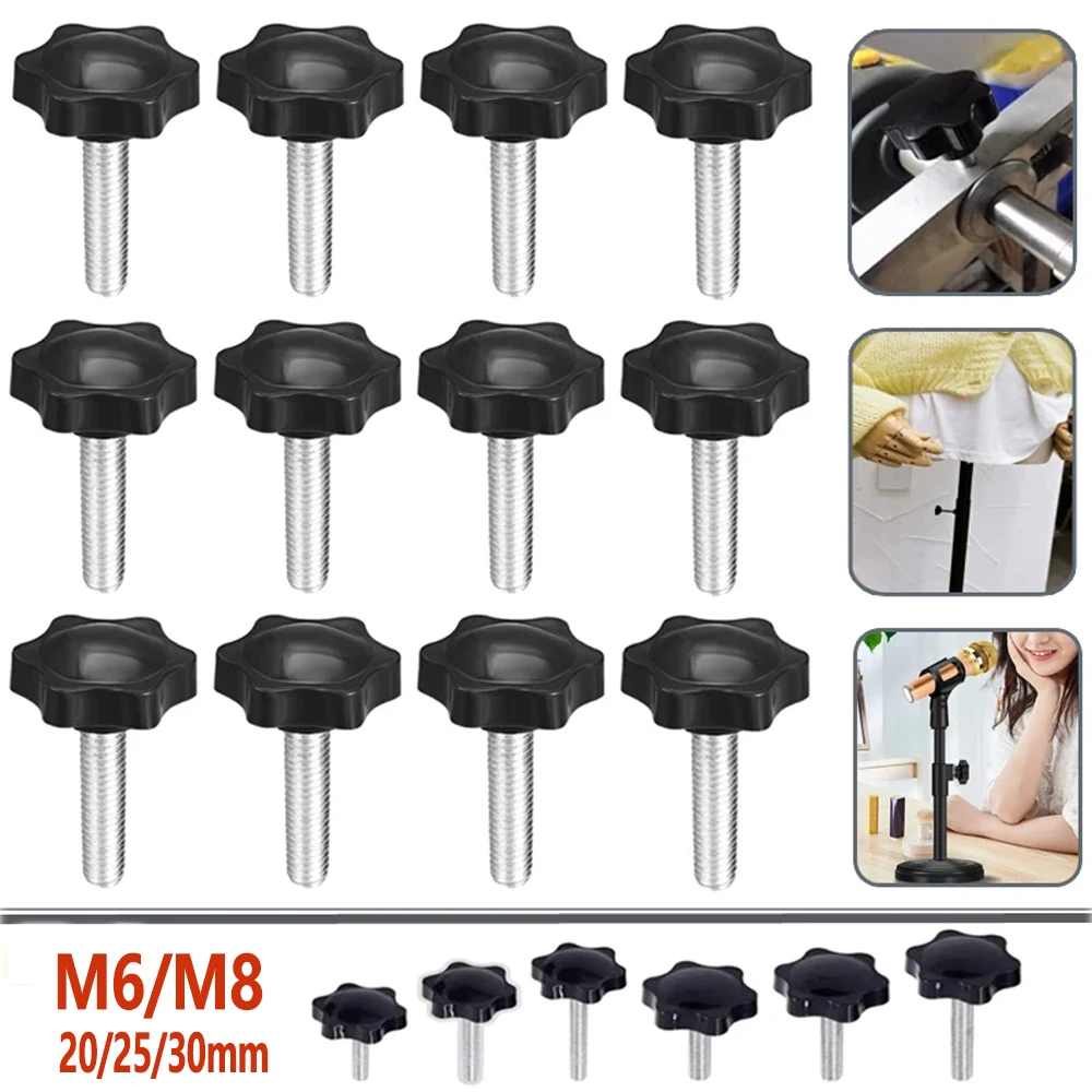 5 stücke Carbon Stahl Hand Knopf Bolzen Kunststoff Stern Hand Schrauben M6/M8 Gewinde Spann Daumen Griff Maschine Schraube bouten Image