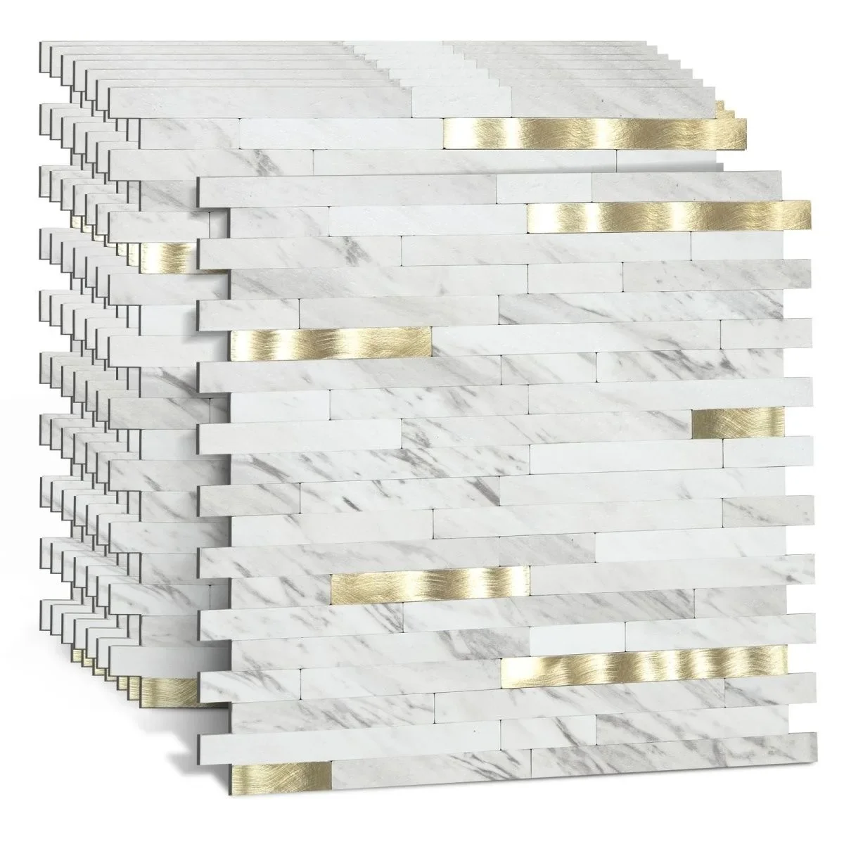 11 teile/los Mosaik Wandfliesen schälen und kleben selbst klebende wasserdichte Aluminium Composite Rechteck Küche Bad Fliesen Backs plash