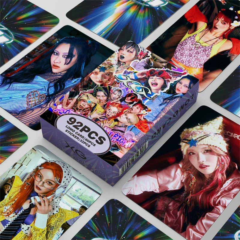 92-teiliges holografisches Fotokarten-Set für Mädchengruppen – JURIA CHISA JURIN LOMO-Karten zum Sammeln mit Bonus-Aufklebern Image