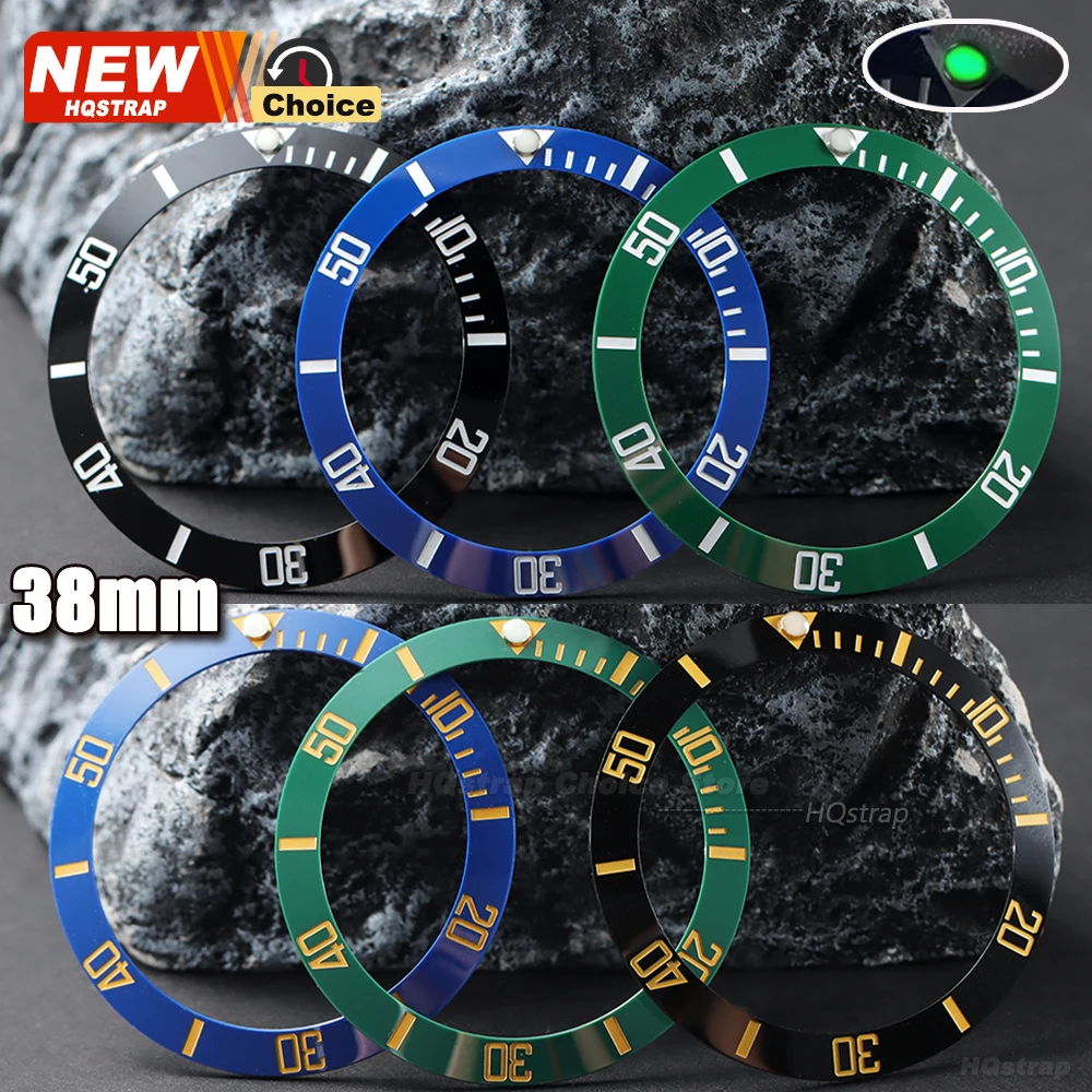 HQSTRAP 38mm Keramikringe für Tauchuhrengehäuse Legierung Uhrenlünette Einsatzring Hang NH35 NH34 GMT Tauchen 30,5mm innen Image