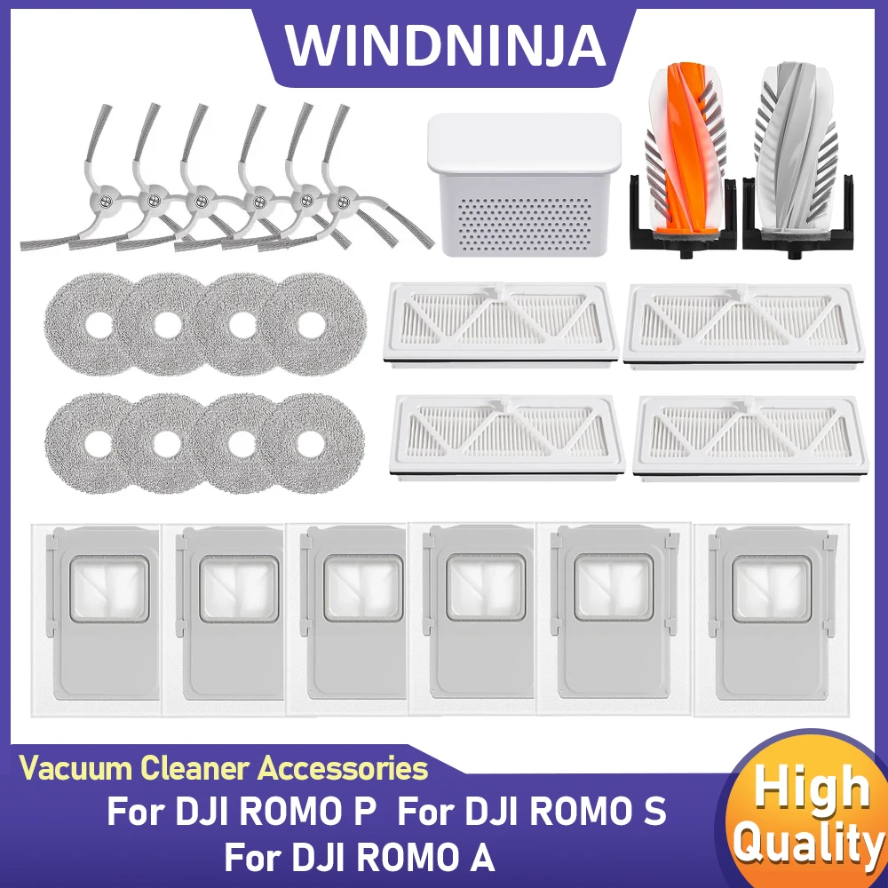 Hauptwalzenbürste Seitenbürste HEPA-Filter Mopp Pad Staubbeutel für DJI ROMO P/ROMO S/ROMO A Staubsauger Ersatzteil Ersatz Image