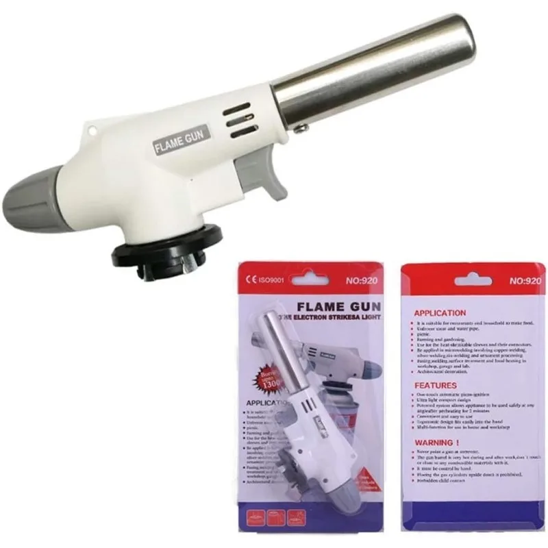 Camping Backen Grill Gas Fackel Schweißen Feuerzeug Butan Brenner Flamme Metall Flamme Gun Outdoor Schweißen Gas Brenner Flamme Gas Image