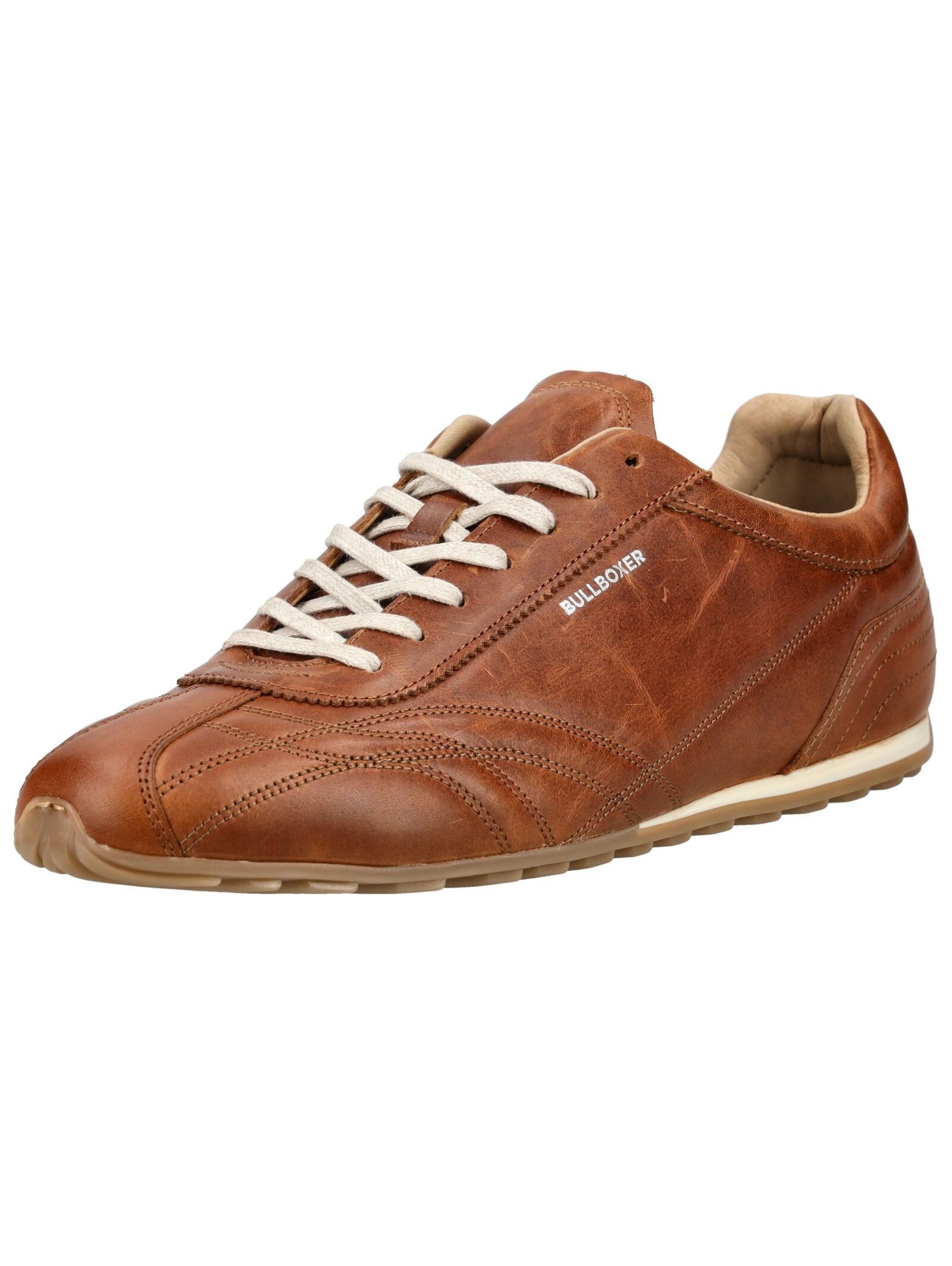 Sneaker BULLBOXER "Bullboxer Sneaker Leder", Damen, Gr. 44, cognac, Leder, Schuhe Sneaker