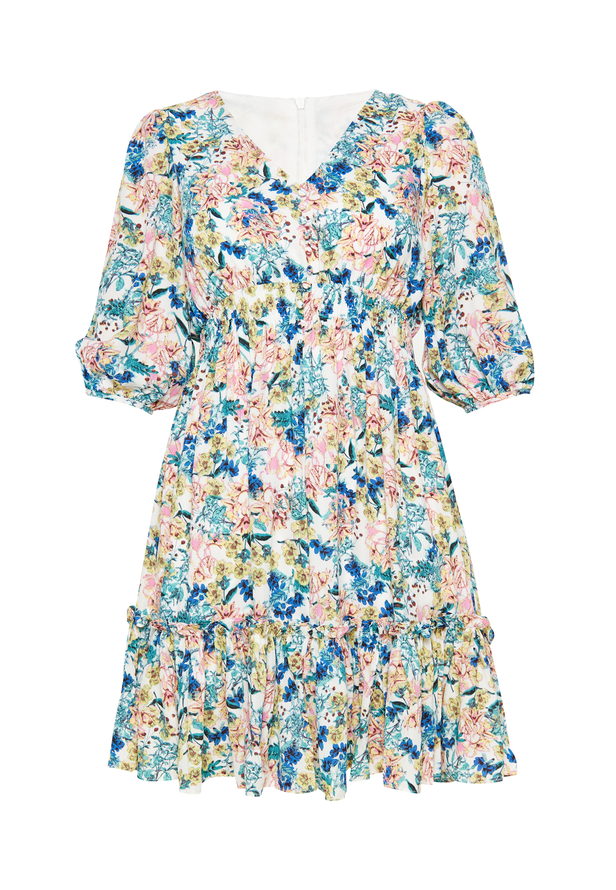 usha Kleid Frauen blau beige M