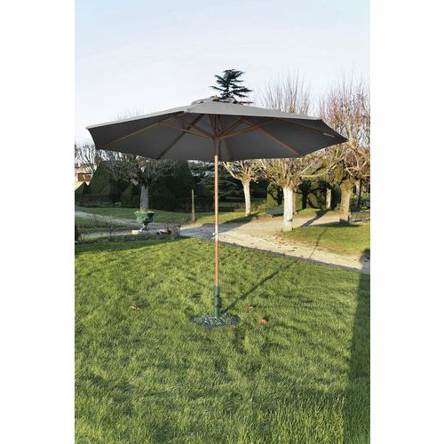 Parasol Bois Rond 3 M - Gris - Proloisirs