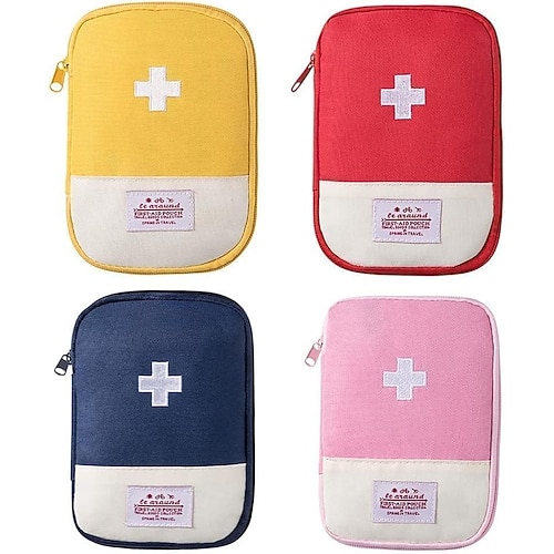 4 pezzi mini borsa medica portatile piccola portatile vuota da viaggio mini borsa di pronto soccorso borsa di pronto soccorso per esterni borsa di salvataggio medico borsa multifunzionale per l'organizzazione della conservazione dei medicinali di...