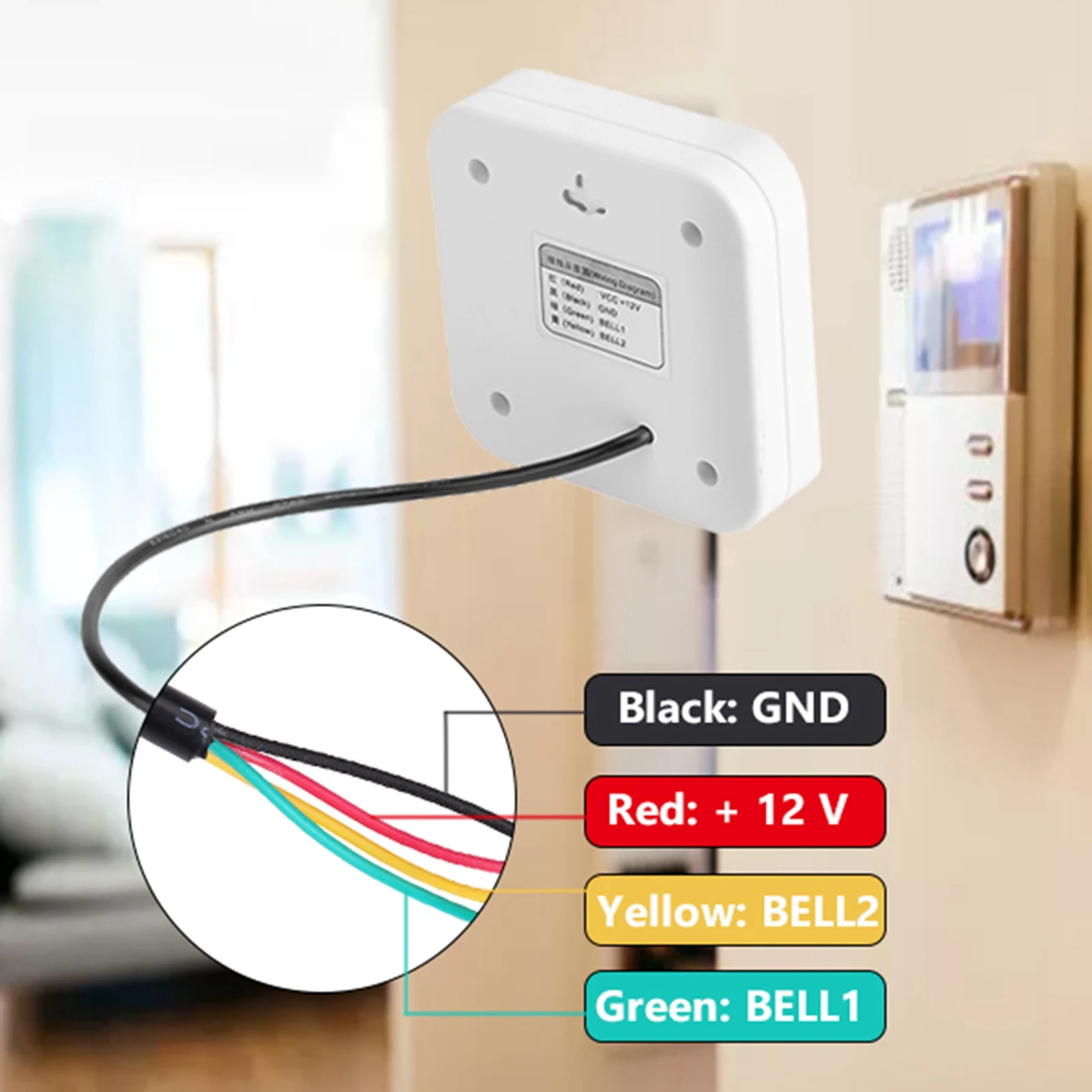 12V verkabelter Türklingel-Türklingel-Alarm für das Zugangskontrollsystem zu Hause 20mA -10 ℃ -45 ℃ Kabelgebundene Türklingel Image