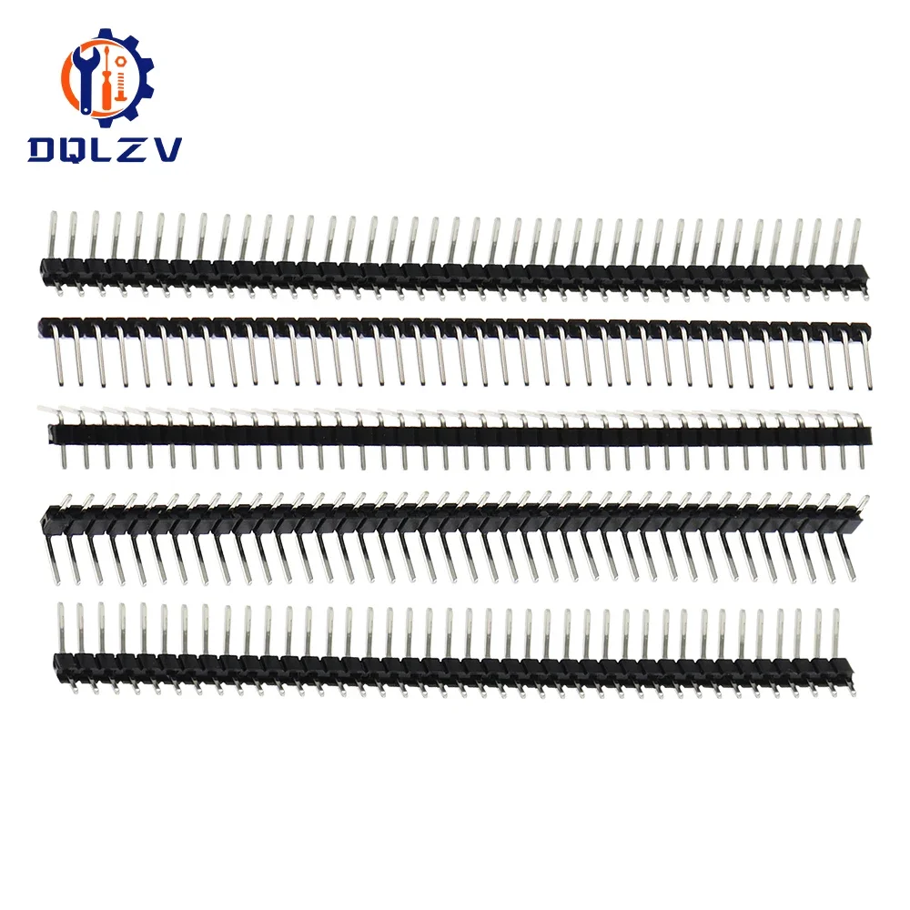 1 x 40 Pin, 2,54 mm, rechtwinklig, einreihig, Stiftleiste, männlich, 90 Grad, Nadelverbinder Image