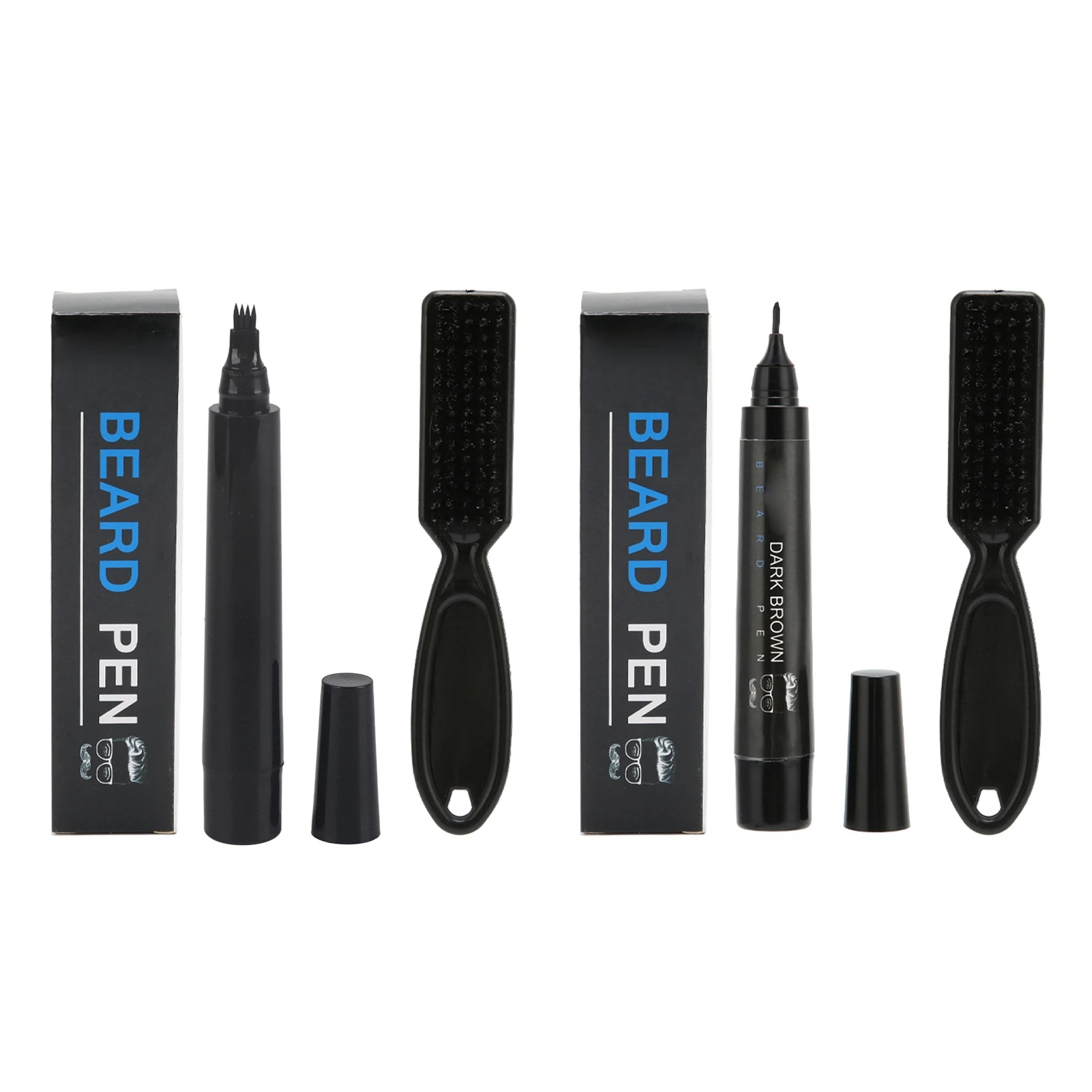 Bart Bleistift Füller Set abs wasserdicht 4 Spitze Bart Stift Pinsel für Schnurrbart Füllung neu Image