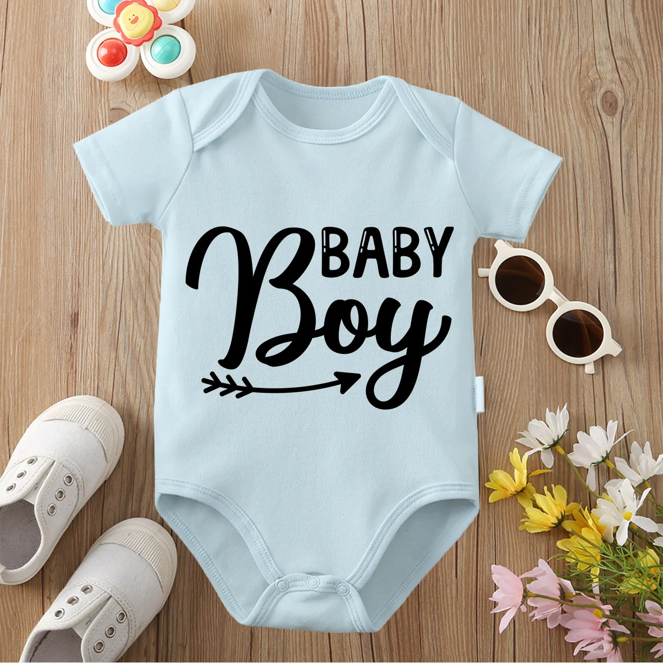 „This Is A Baby Boy“ aus reiner Baumwolle, exquisiter Druck, bequemer Einteiler-Body für Baby-Overall für Neugeborene im Alter von 0 bis 12 Monaten Image