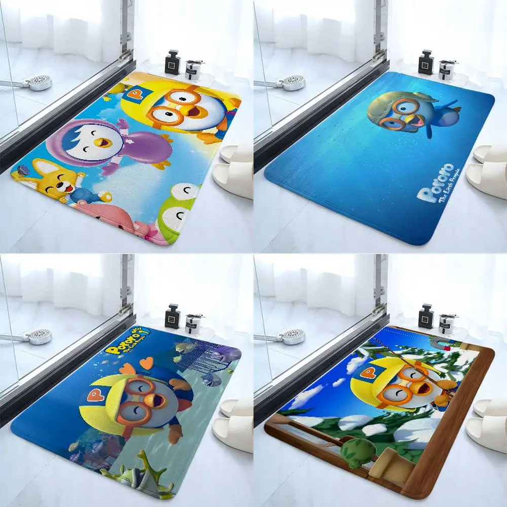 Popular Cartoon P-PORORO Floor Mat Bathroom Absorbent Mat Simple Door Dirt-resistant Mat Home Kitchen Mat Foot Mat Entry Mat