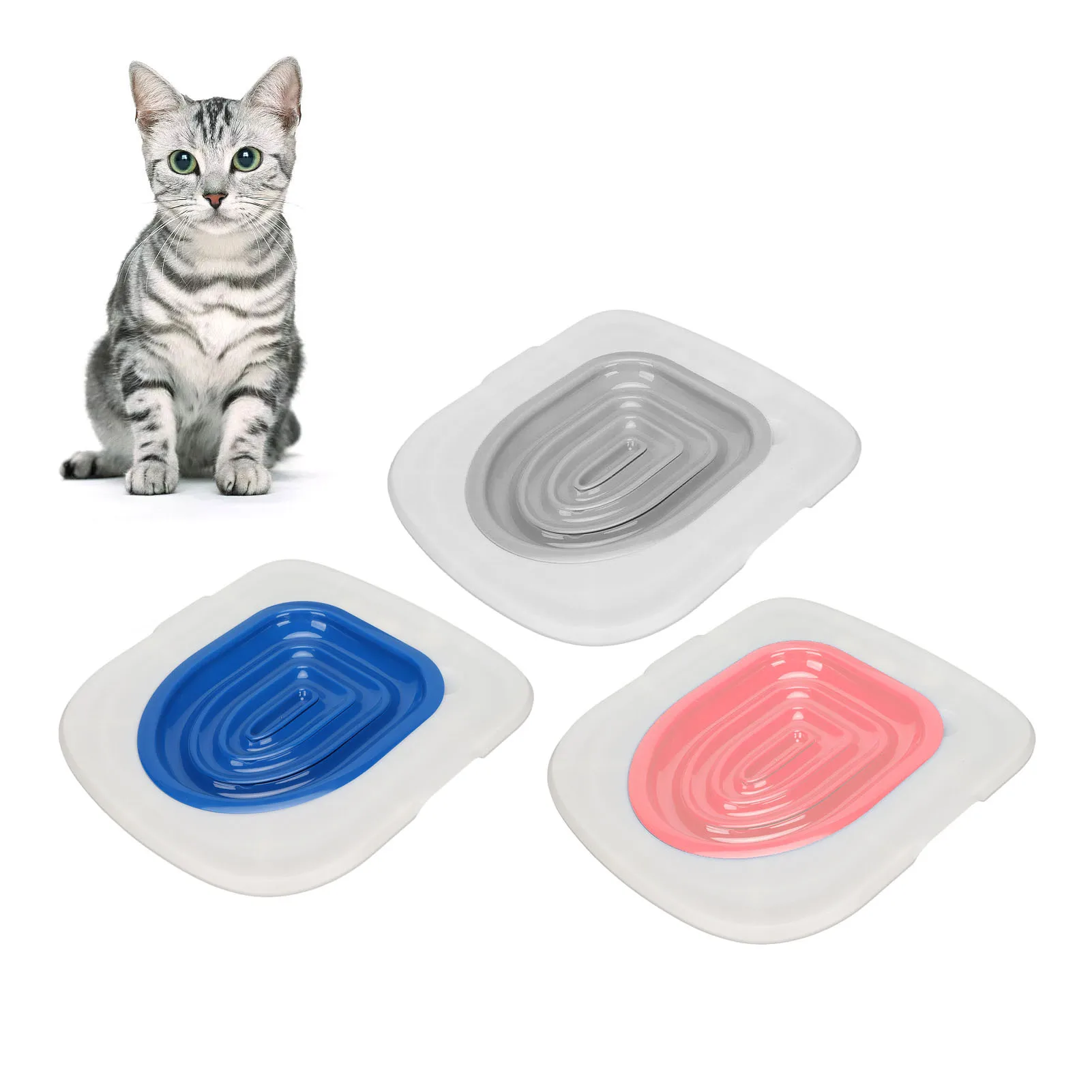 Katzentoiletten-Trainings kit Universeller wieder verwendbarer umwelt freundlicher Katzen toiletten trainer für die Reinigung von Haustieren Image
