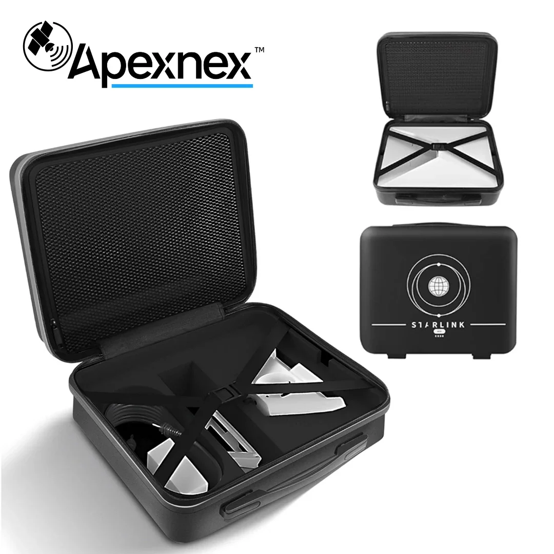 Starlink Mini-Koffer – Hartschalen-Reisetasche mit Tragegriff für Outdoor-Camping, Auto, Wohnmobil, Bootstreisen – wasserdicht, Schwarz Image