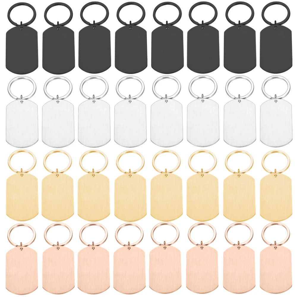 Portachiavi con targhetta identificativa vuota da 10 pezzi, targhetta militare in acciaio inossidabile, per accessori fai da te, logo personalizzato, nome, donna, uomo, portachiavi