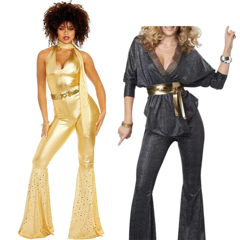 Disco-Cosplay-Kostüme, Urlaubsparty-Kostüme, Hippie-Partykostüme der 60er und 70er Jahre, Kostümpartys, Hip-Hop-Bühnenkostüme