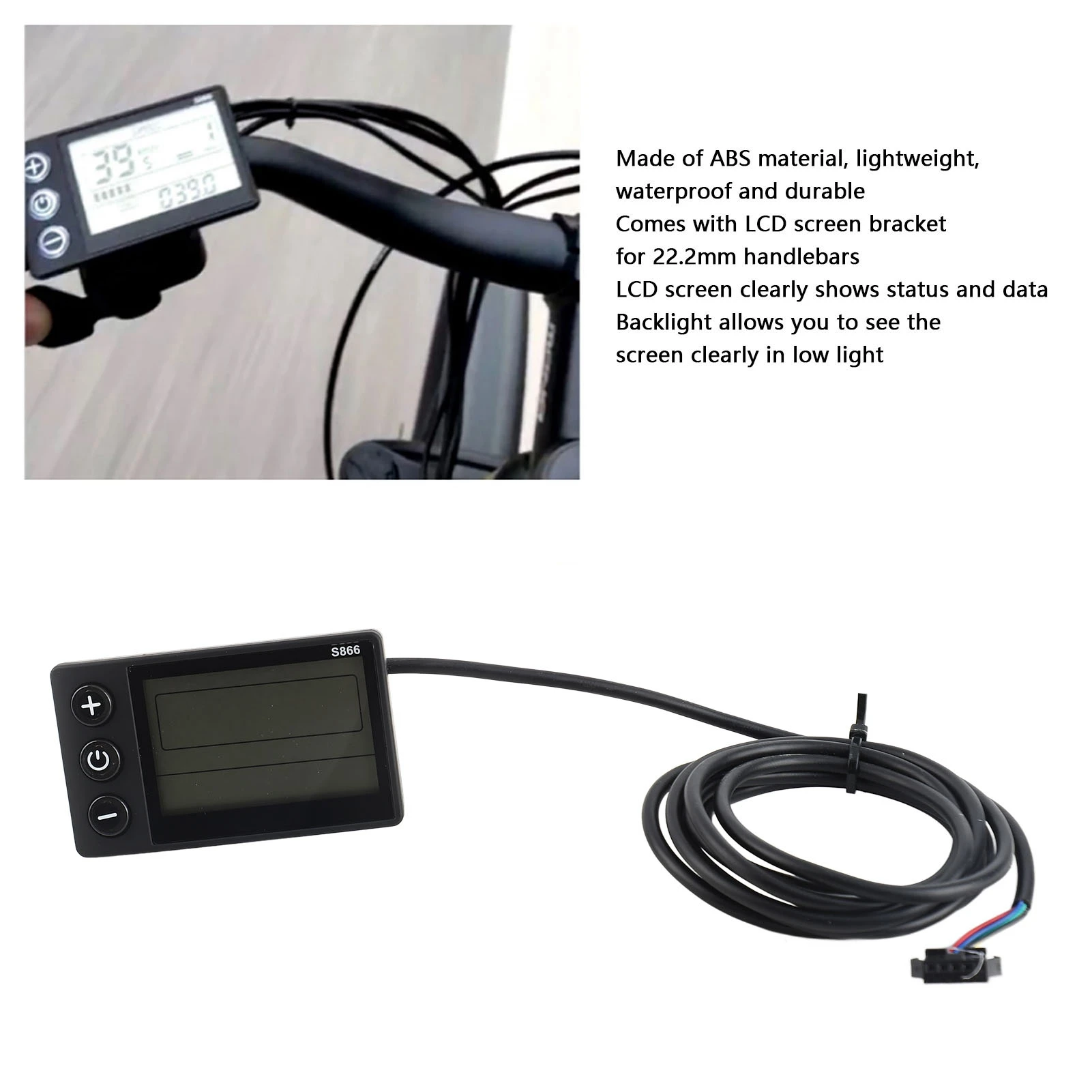 Elektrisches LCD-Display S866 Elektrisches Display LCD-Messgerät 24V 36V 48V Elektroroller-Bedienfeld mit SM-Stecker Image