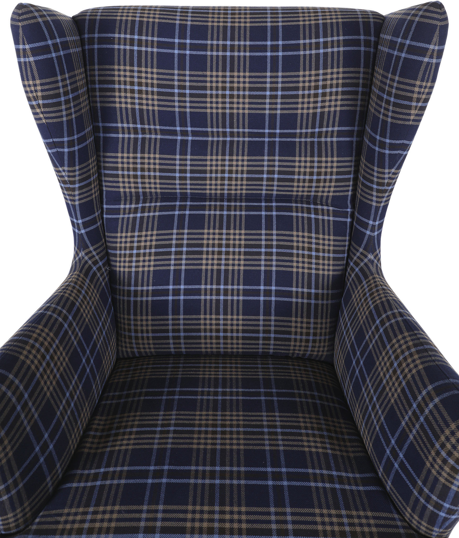 Ohrensessel GUTMANN FACTORY, blau (blau karriert), B:70cm H:104cm T:90cm, 88% Polyester 12% Nylon, Sessel, Ohrensessel