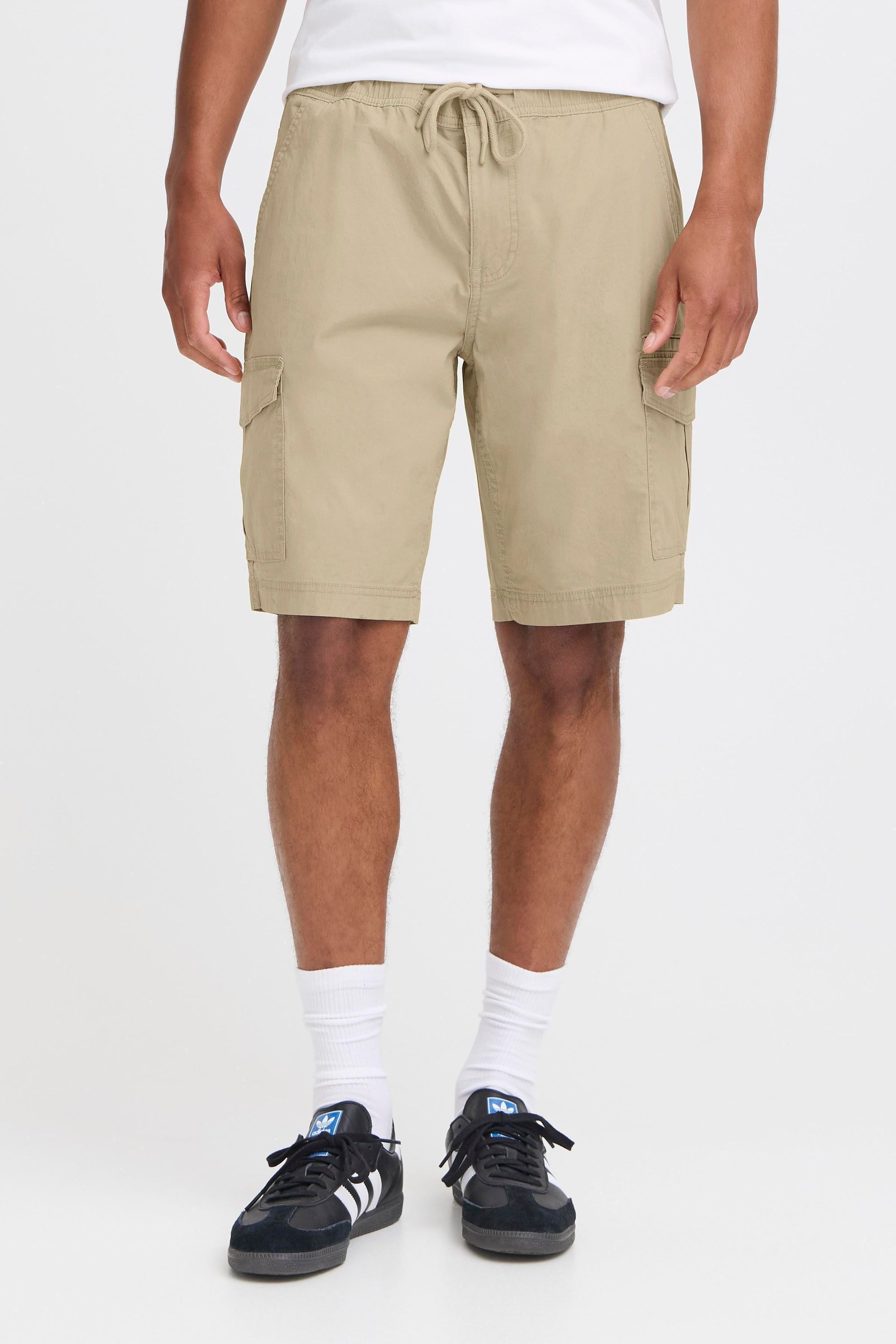Cargoshorts BLEND "BHTinal", Herren, Gr. L, US-Größen, dune, Web, 98% Baumwolle, 2% Elasthan, unifarben, normal kurz, Hosen, Lässige Cargo-Shorts mit Taschen