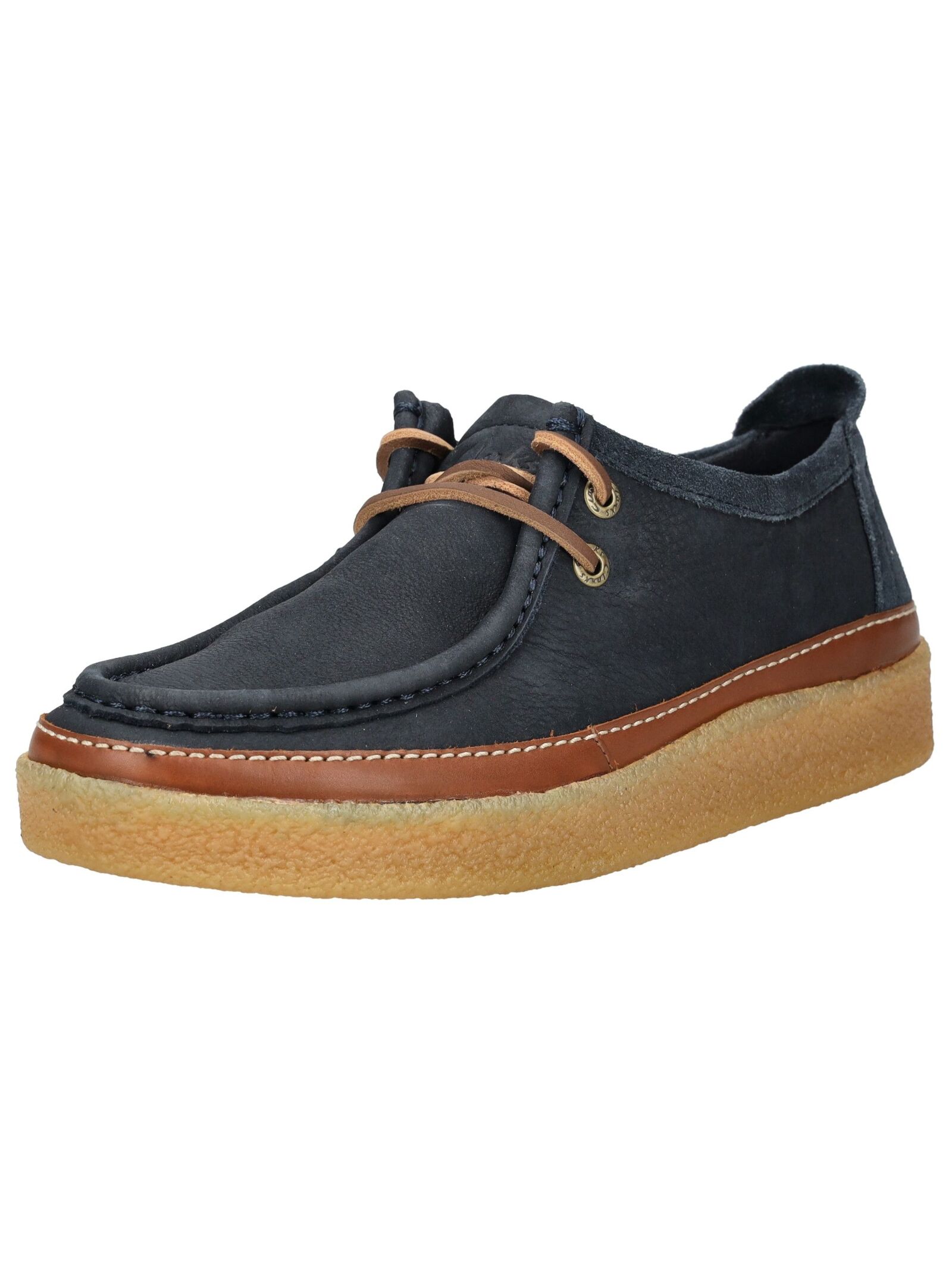 Schnürschuh CLARKS "Clarks Halbschuhe Nubukleder", Damen, Gr. 45, navy, Nubukleder, Schuhe Schnürschuh