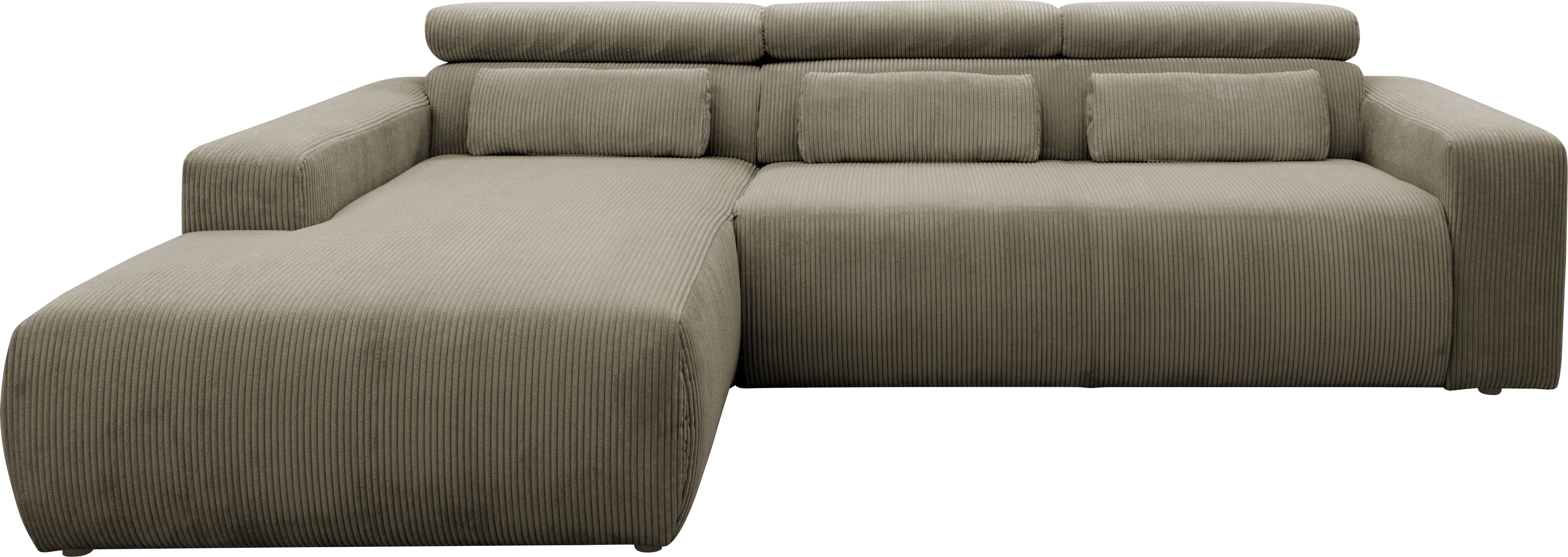 Ecksofa DOMO COLLECTION "Brandon große Ausführung B/T/H: 289/177/80 cm, auch in Leder und Cord", braun (schlamm), B:285cm H:80cm T:175cm, Luxus-Microfaser in Antikleder-Optik (100% Polyester);Luxus-Microfaser (100% Polyester);Kunstleder SOFTLUX,...