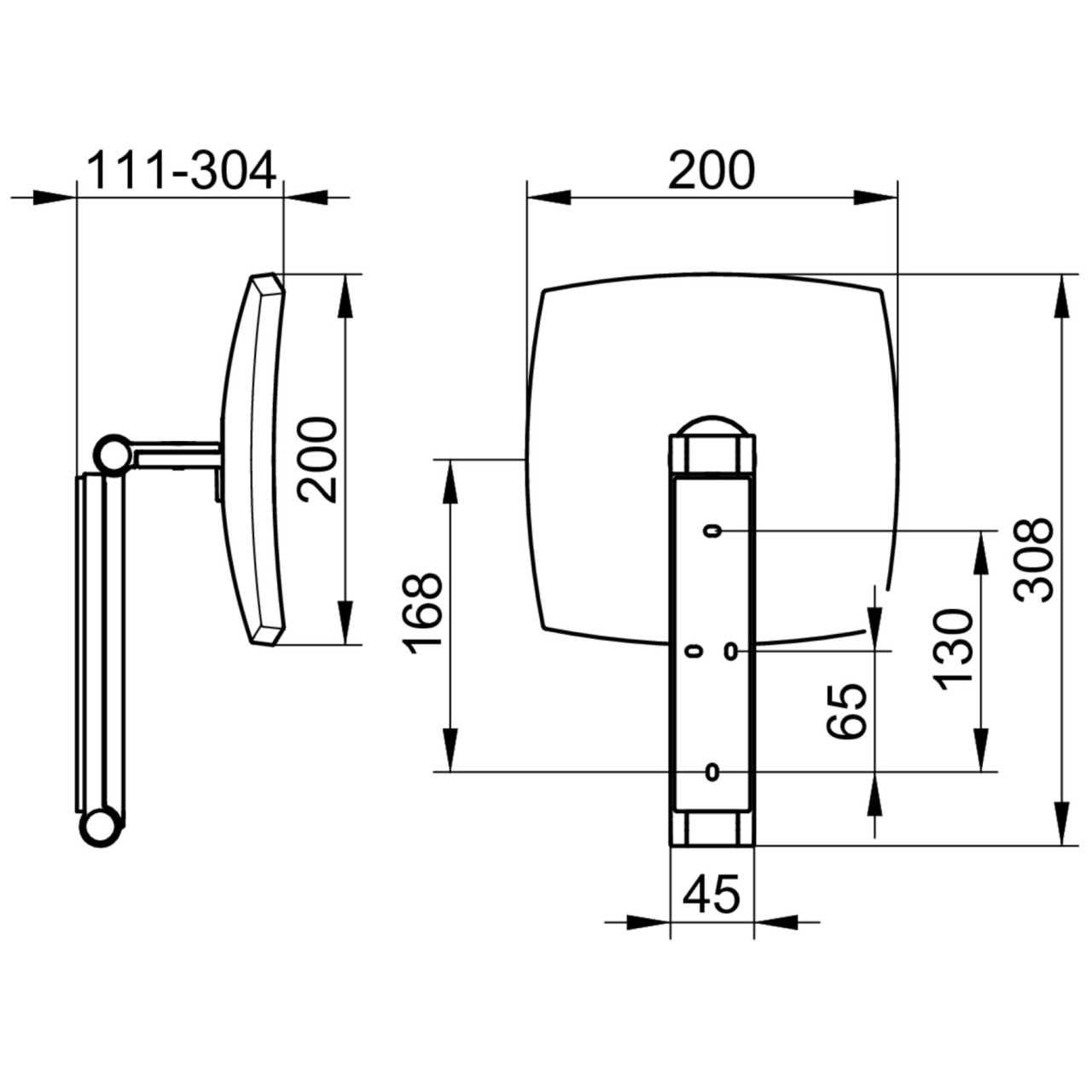 Keuco Kosmetikspiegel iLook_move eckig 17613, unbeleuchtet, Edelstahl-finish, 17613060000 17613060000 Image