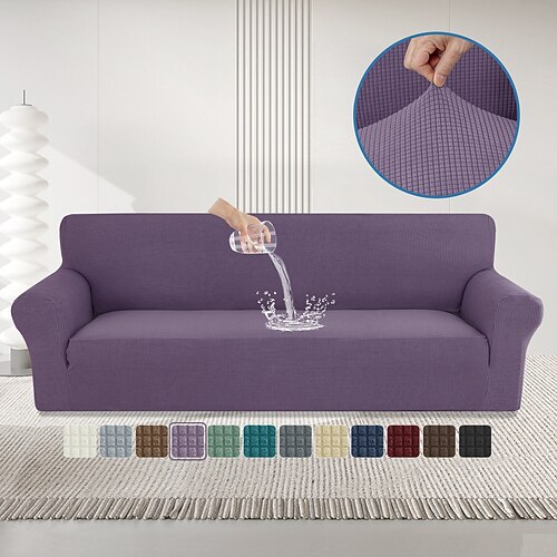 wasserdichter Stretch-Sofabezug, dick, rundum schützend, kratzfest, für alle Jahreszeiten geeignet, rutschfester Sofaüberzug Image