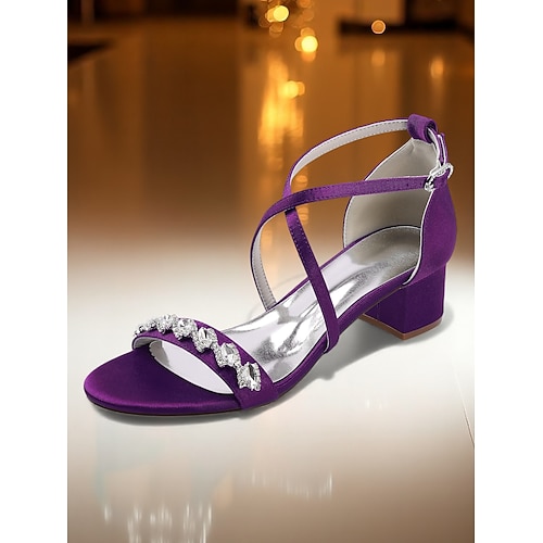 Burgunderrote Strass-Sandalen mit Blockabsatz – elegante Riemchensandalen für die Mutter der Braut, schicke City-Hochzeitsschuhe formelle Abendveranstaltungen Image
