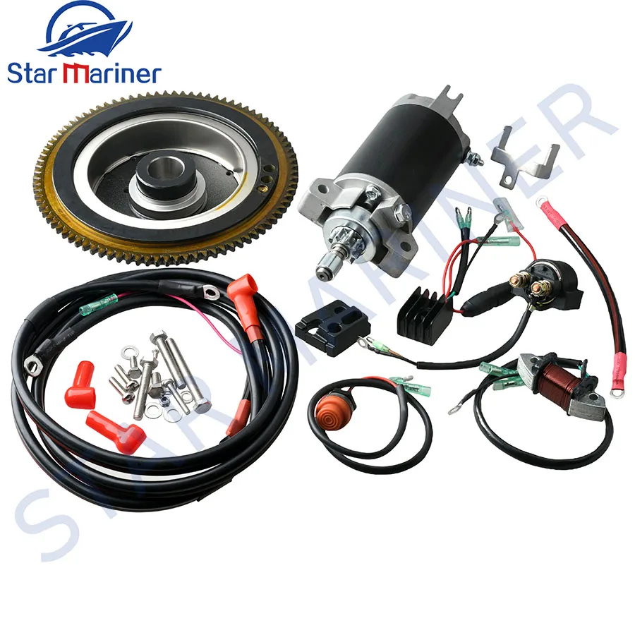 Elektrische Start Kit Für YAMAHA Außenbordmotor T40 2 Hub 40HP Starter Motor Set Elektrische Start Conversion Kit Modell 66T Boot Image