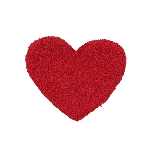 Herzförmiger Untersetzer aus Fleece zum Valentinstag, schlichtes Design im koreanischen Stil, einfarbig, hitzebeständig, ideal als Tischset, Foto-Requisite oder Tischdekoration zum Valentinstag. Image