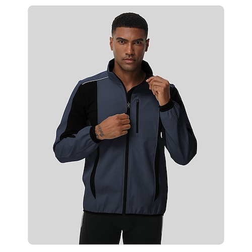 Herren Fahrradjacke Fleecejacke Winter Fleece-Futter Winddicht Warm Radfahren Fahhrad Trainingsanzug Winter Fleecejacke Schwarz Blau Orange Fahrradbekleidung Image