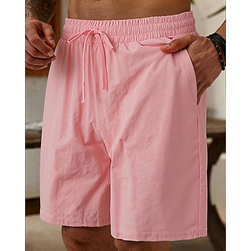 Herren Badeshorts Shorts Strandshorts Freizeitshorts Tasche Elastischer Bund Einfach Atmungsaktiv Outdoor Urlaub Alltagskleidung Urlaub Mode Schwarz Weiß Mikroelastisch Image