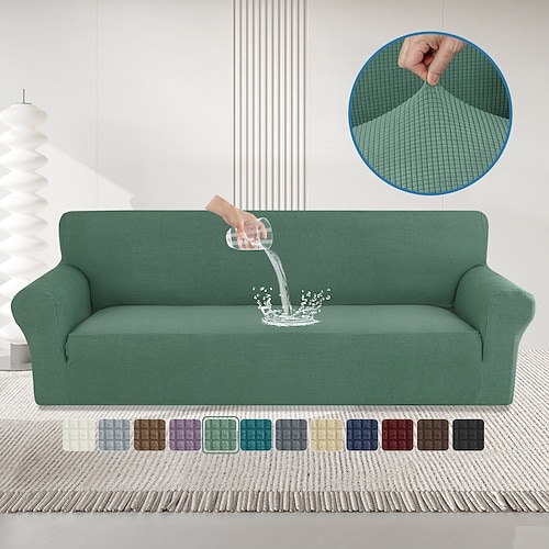 wasserdichter Stretch-Sofabezug, dick, rundum schützend, kratzfest, für alle Jahreszeiten geeignet, rutschfester Sofaüberzug Image