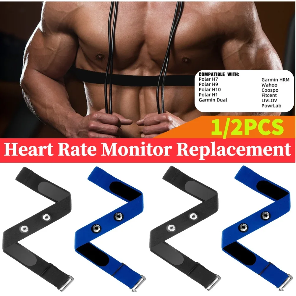 1/2Pcs Herz Rate Monitor Band Für Polar H7 H9 H10 H1 Coospo Wahoo Garmin HRM Fitcent LIVLOV PowrLab Magene Brust Gürtel Strap Image