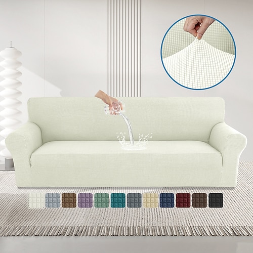 wasserdichter Stretch-Sofabezug, dick, rundum schützend, kratzfest, für alle Jahreszeiten geeignet, rutschfester Sofaüberzug Image