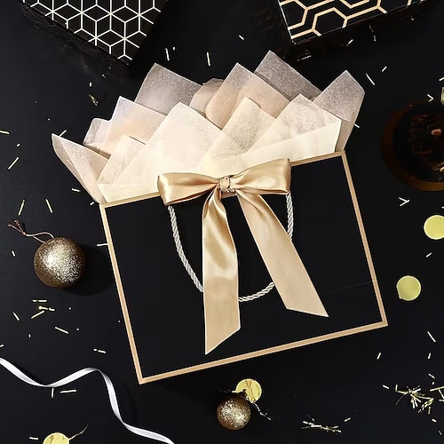 1/3/6 große, tragbare Geschenktüten mit Schleife, erhältlich in vier Farben, inklusive Seidenpapier und Grußkarte. Geeignet als Geschenk für Brautjungfern, für Geburtstagsfeiern, Hochzeiten, Image