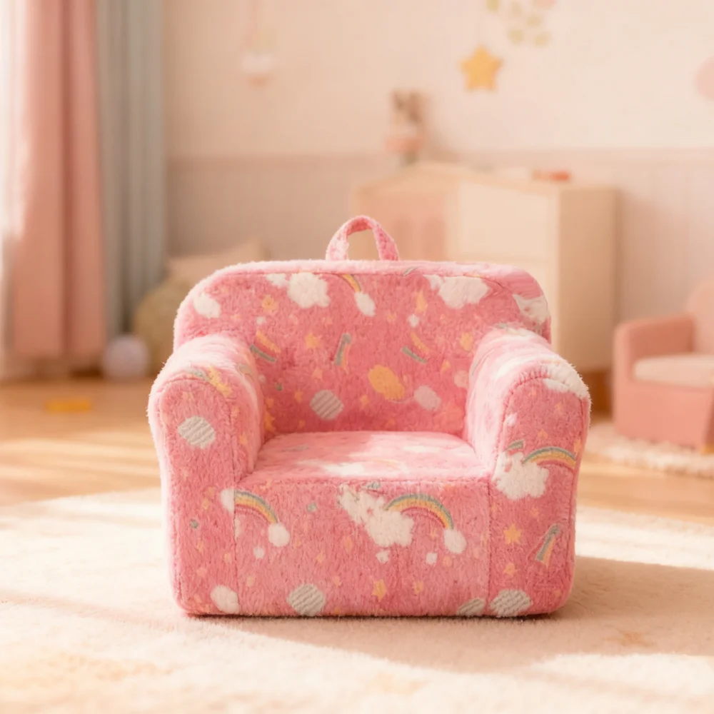 Kindersofa mit Tragegriff und Seitentaschen. Kindersessel. Leichter Kindersofastuhl Image