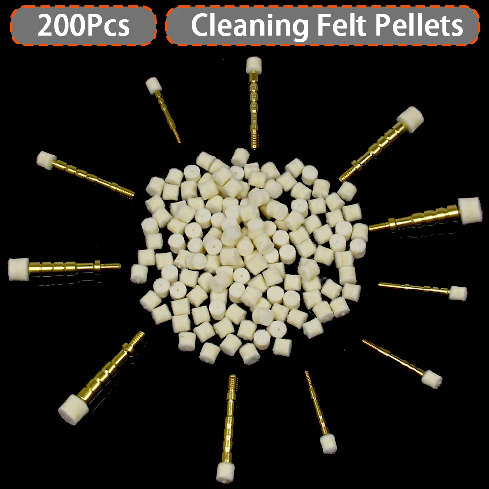 200 Stück Pistolenbohrungsreinigungsfilzpellets Poliermopp für.22/.223/.357/.38/.30/.308 Kaliber Spezifische Kammerreinigungspads Image