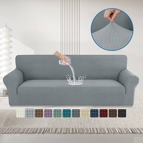 wasserdichter Stretch-Sofabezug, dick, rundum schützend, kratzfest, für alle Jahreszeiten geeignet, rutschfester Sofaüberzug Image