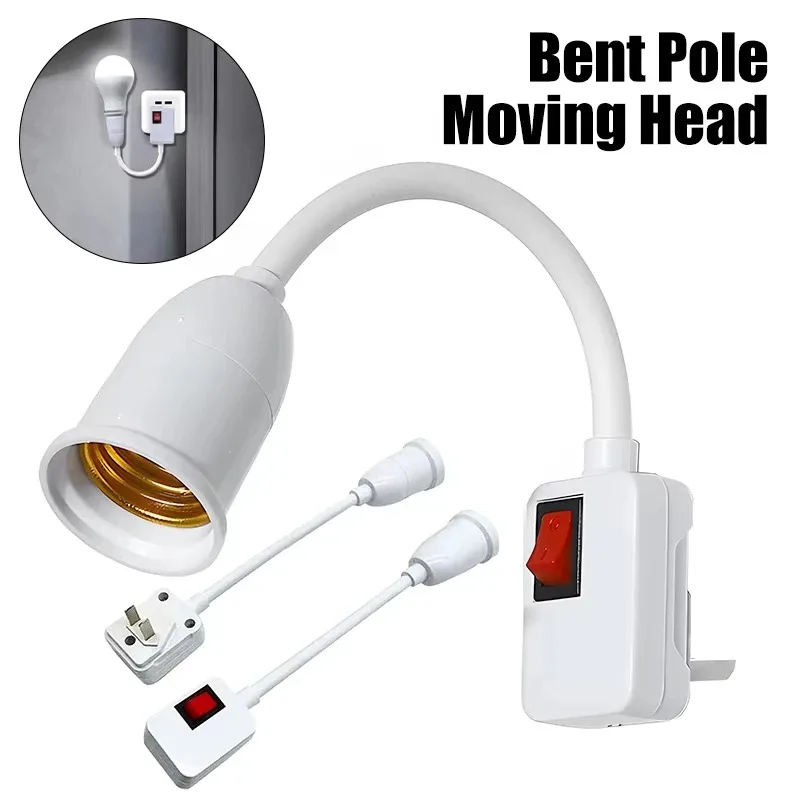 E27 douille lampe porte-ampoule Base de lampe à LED tête de lampe rotative à branchement Direct avec interrupteur prise ue support de lampe lampe de Table LED