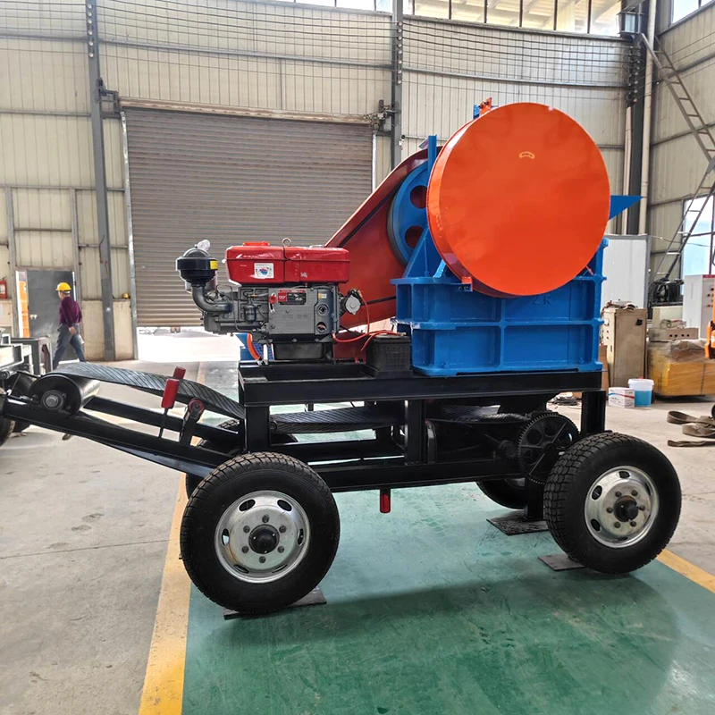 20 Tonnen pro Stunde Mobiler Backenbrecher Rock Rusher Kleiner Steinbrecher zum Kiesen Image